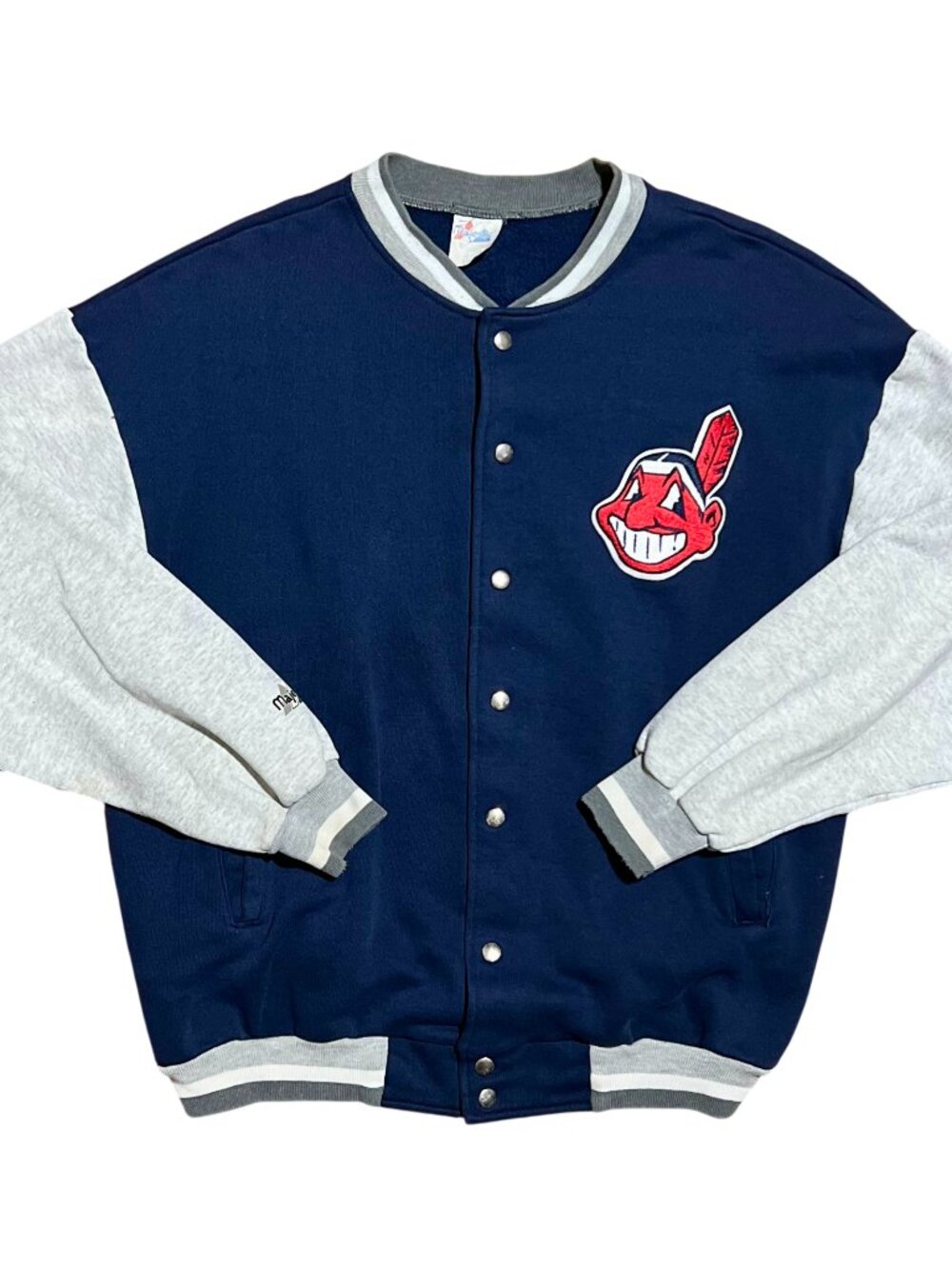 Cleveland Indians Vintage 90s Chief Wahoo Majestic Varsity Jacket, Men's 2XL